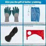 QualyQualy Crab Ring Trap Net, Ring Crab Kit Lobster Hoop, Portable Folded Crab Cage, Crabing Accessories with Bait, Heavy Crab Nets for Crabbing, 32" x16.5'', 2 Pack