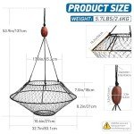 QualyQualy Crab Ring Trap Net, Ring Crab Kit Lobster Hoop, Portable Folded Crab Cage, Crabing Accessories with Bait, Heavy Crab Nets for Crabbing, 32" x16.5'', 2 Pack