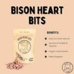 Winnie Lou Grass-Fed Bison Heart Bits Cat Treats, 3 Packs - Single Ingredient, High Protein Cat Food Snacks, Grain Free & Made in The USA, with Taurine, Iron & Zinc for Healthy Cats