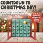 Christmas 2024 Chocolate Advent Calendar by Chocolate Works, Gourmet Candy Cane and White Chocolate Truffles, Covered Cream Filled Cookies Gift Box, 24 Holiday Surprises