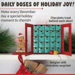 Christmas 2024 Chocolate Advent Calendar by Chocolate Works, Gourmet Candy Cane and White Chocolate Truffles, Covered Cream Filled Cookies Gift Box, 24 Holiday Surprises