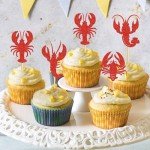Cyodoos 24Pcs Crawfish Cupcake Toppers Lobster Cupcake Food Picks Bridal Shower Sea Animal Theme Baby Shower Kids Birthday Party Cake Decorations Supplies
