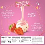 Lindt LINDOR Strawberries and Cream White Chocolate Candy Truffles, Valentine's Day White Chocolate with Strawberries and Cream White Truffle Filling, 8.5 oz. Bag