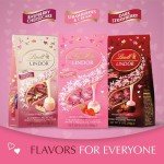 Lindt LINDOR Strawberries and Cream White Chocolate Candy Truffles, Valentine's Day White Chocolate with Strawberries and Cream White Truffle Filling, 8.5 oz. Bag