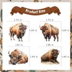 Wonmelody Bison Party Decor Bison Cupcake Topper Wild Animal Birthday Party Supply Western Farm Animal Cake Topper Bison Birthday Decor for Baby Shower Western Farm Animals 1st 2nd 3rd Birthday