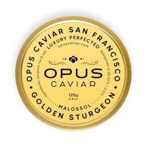 Opus Golden Sturgeon Roe – Osetra Black Caviar, Best for Blinis for Caviar Food, Fresh Cavier & Fish Roe, Ossetra Non-Pasteurized Sturgeon Cabiar, Affordable Gourmet Cavier (4.4 Ounce (Pack of 1))