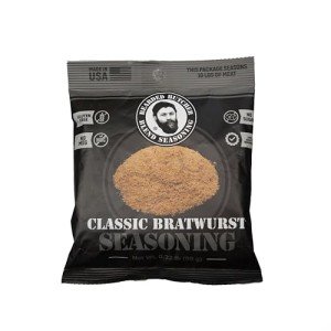 Bearded Butchers Classic Bratwurst Seasoning, 3.52 oz (0.22 lb) - DIY Bratwurst Seasoning, Great Seasoning to Make Your Own Bratwurst! Use with Pork, Chicken, Turkey, Venison, and More! Seasons Up to 10 lbs of Meat