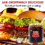 SAUCE UP 100% Natural Artisan Chili-Crisp 6oz- Premium 13 Ingredients, Vegan, Keto, GF, Zero Msg, Flavor Bomb, Crafted in NYC(Hot, Sweet, Crispy, Umami, Smoky, Savory)- Good on Anything Chili Sauce (White Truffle)