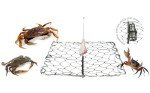 AirFly Foldable Crabjaw Trap with Bait Clip - Redesigned Rectangle Castable Crab Hawk Pot/Ring for Dungeness and Blue Crabs in FL, OR, WA, TX, and CA