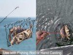 AirFly Foldable Crabjaw Trap with Bait Clip - Redesigned Rectangle Castable Crab Hawk Pot/Ring for Dungeness and Blue Crabs in FL, OR, WA, TX, and CA