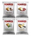 Torres Spanish Papas Fritas Potato Chips 4 Flavor Variety Pack Black Truffle, Mediterranean Herb, Sparkling Wine, Iberico Ham (4)