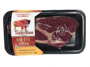 Bison ribeye steak - case of 6 (8-11 oz. each) USDA inspected - TenderBison