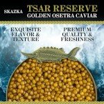 SKAZKA CAVIAR - Tsar Reserve Golden Osetra Caviar, Premium Light Golden Fish Roe Delicacy, Caviar Eggs from Osetra Sturgeon, Caviar Food, Overnight Delivery - Nutty Flavor - 16 Oz
