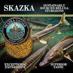 SKAZKA CAVIAR - Tsar Reserve Golden Osetra Caviar, Premium Light Golden Fish Roe Delicacy, Caviar Eggs from Osetra Sturgeon, Caviar Food, Overnight Delivery - Nutty Flavor - 16 Oz