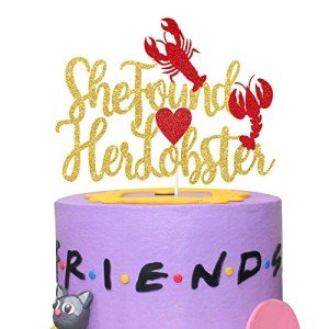 Gold Glitter She Found Her Lobster Cake Topper, Friends Theme Bachelorette, Friends Bridal Shower, Friends Theme Wedding Party Decoration Supplies
