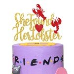 Gold Glitter She Found Her Lobster Cake Topper, Friends Theme Bachelorette, Friends Bridal Shower, Friends Theme Wedding Party Decoration Supplies