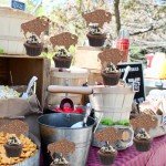 24Pcs Brown Bison Cake Decorations, Buffalo Cake Topper, Glitter Western Bison Cake & Cupcake Topper for Boys Baby Shower Western Farm Animals Theme Wild West Party Decoration Supplies
