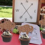 24Pcs Brown Bison Cake Decorations, Buffalo Cake Topper, Glitter Western Bison Cake & Cupcake Topper for Boys Baby Shower Western Farm Animals Theme Wild West Party Decoration Supplies