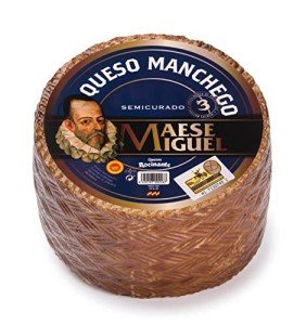 MANCHEGO D.O.P - Approximately One Pound - + Iberico Ham 2 oz by Fermin + Free Breadsticks (Picos) // Spanish Iberico Tapas //