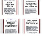 Dakota Pure Bison Meat Stick Bison Jerky Sticks, 100% Bison, USA Bison Raised, High Protein Meat Sticks, Low Carb Snacks, Keto Friendly, Sugar Free Snacks (Variety, 4 Pack)