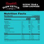 Campbell's Slow Kettle Style Kickinâ€™ Crab and Corn Chowder, 15.5 Ounce Microwavable Bowl (Pack of 8)