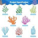 Sea Ocean Cake Toppers Under the Sea Cake Decorations with Turtle Octopus Whale Crab Starfish Fish for Sea Theme Birthday Party Baby Shower (Ocean)