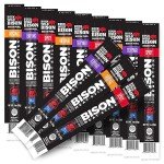 Buck Wild Bison, Bison Meat Stick, 8 Grams of Pure Bison Protein, Pasture Raised, Made in the USA, Incredible Taste, Beef Added (12 Sticks, Variety)