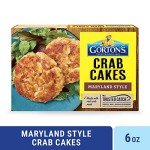 Gorton’s Crab Cakes Maryland Style, Real Crab Meat with Onions, Butter, and Seasoning, Frozen, 2 Count, 6 Ounce Package