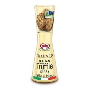 Turci - Infused Italian White Truffle Spray, 1.69 fl oz Finishing Touch on Hot or Cold Dishes, Non-GMO, Preservative Free, Food Truffle Spray, Authentic Italian Truffle (1 pack, White Truffle Spray)
