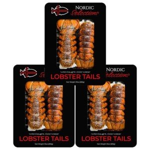 Nordic Catch Wild, Cold Water Atlantic Maine Lobster Tails - Fresh, Individually Frozen Lobster Sustainably Caught in Maine’s North Atlantic Cold Water, Culinary Favorite for Firmness, Texture & Taste (3 Pack)