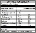 Bison (filet mignon) Tenderloin steaks 8 oz. United States Department of Agricultural Inspected (count of 20) - TenderBison