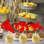 Crawfish Cupcake Toppers – 24 Party Decorations