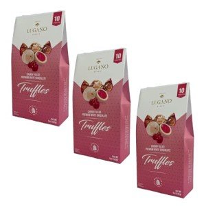 Lugano Cherry Flavored White Chocolate Truffles - 30 Pieces