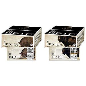 EPIC Uncured Bacon Protein Bars and EPIC Bison Bacon Cranberry Bars Bundle (12 Count)