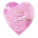 Lindt LINDOR Valentine's Strawberries and Cream White Chocolate Candy Truffles Heart, White Chocolate Candy with Strawberries and Cream White Truffle Filling, 5.5 oz.