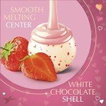 Lindt LINDOR Valentine's Strawberries and Cream White Chocolate Candy Truffles Heart, White Chocolate Candy with Strawberries and Cream White Truffle Filling, 5.5 oz.