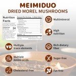 MEIMIDUO 1 Oz 28.35g Grade AAA Dried Morel Mushrooms (Morchella Conica) for Cooking, Ketone Friendly, Gluten-Free, Fat-Free, Sugar-Free, No additives, Healthy, Nutritious & Umami Morel Mushrooms