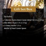OLMA Siberian Osetra Aurora Caviar Gift Set - Includes 8.8 oz (250g) Caviar & Accompaniments - Rated Top Black Caviar in the World