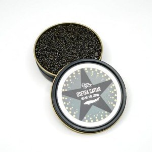 Premium Black Malossol Osetra Caviar – 7 Ounce
