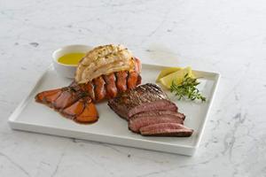 Maine Lobster Tails and Kobe Flat Iron Steaks