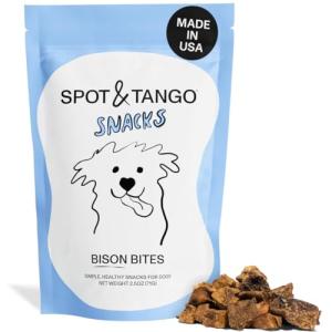 Spot & Tango Bison Bites Dog Treats - Single Ingredient, 100% Bison Kidney - Freeze-Dried Snacks - Grain & Gluten-Free - USA-Made - for Small, Medium, and Large Dogs