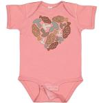 Heart-Shaped Mushroom Baby Bodysuit in Mauve