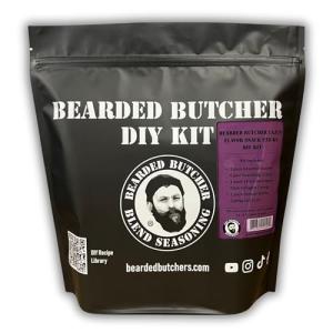 Bearded Butchers Cajun Snack Stick DIY Kit – Make Cajun-Flavored Snack Sticks with Beef, Venison, or Any Meat – Includes Cajun Seasoning, 17mm Collagen Casings & Curing Salt – Just Add Up to 25 lbs of Meat