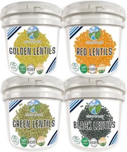 Lentil Variety Pack: Black, Red, Yellow, Green