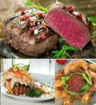 Surf and Turf Combo: Beef Filets, Crab Cakes, Shrimp