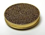 Bermudys Beluga Hybrid Caviar, 100g/3.5oz Tin. Famous Sturgeon Caviar Black Malossol Huso x Baerii Roe, From dark brown to light golden