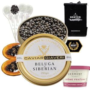 Royal Beluga Hybrid Sturgeon Black Caviar Gift Set