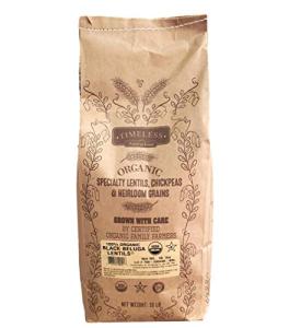 Organic Black Beluga Lentils - 10 lbs Bulk Bag