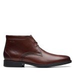 Clarks Men's Whiddon Mid Chukka Boot, Mahogany Leather, 10.5