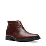 Clarks Men's Whiddon Mid Chukka Boot, Mahogany Leather, 10.5